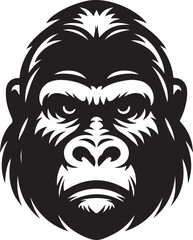 gorilla silhouette vector style icon with white background