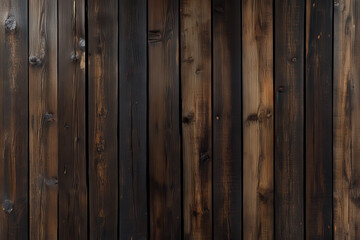 Fototapeta premium Rustic wooden planks with a rich brown finish, displaying natural grain and knots.