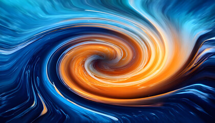 Fototapeta premium Abstraabstract, swirl, blue, orange, paint, art, colours, artistic, design, background, texture, fluid, acrylic, motion, water, liquid, high-coloured, pattern, wave, contempct Swirl of Blue and Orange