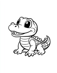 Fototapeta premium A cute cartoon crocodile with a big smile on its face