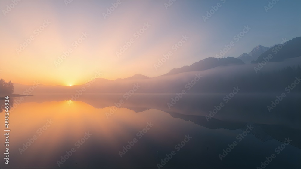 Wall mural lake in the morning