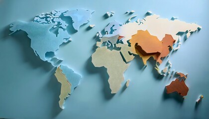 Environmental Impact Concept - Digital map of the world with tropical zones showing weather conditions.
