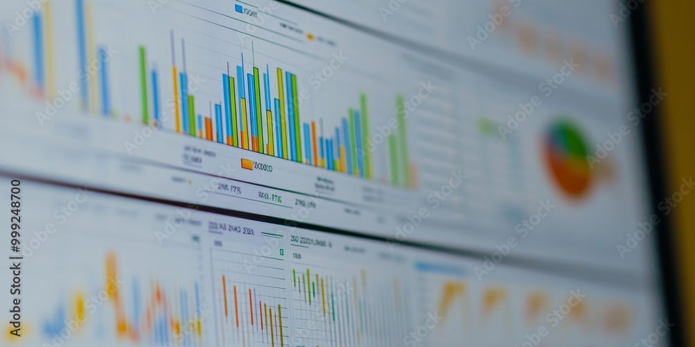 Poster statistical analysis software showing complex methodologies and results, with data being analyzed meticulously.