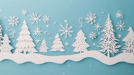 Obraz premium Merry Holiday Paper Cutout Decorations for Winter