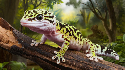 Obraz premium a lizard on a branch