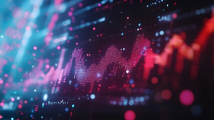 Fototapeta premium Abstract Digital Graph with Red and Blue Lights