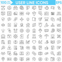 Fototapeta premium Users line icons vector and illustrator set