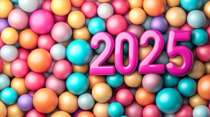 3D Font of text 2025 for new year 