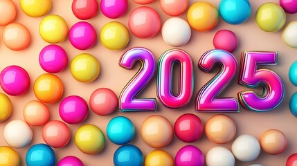 3D Font of text 2025 for new year 