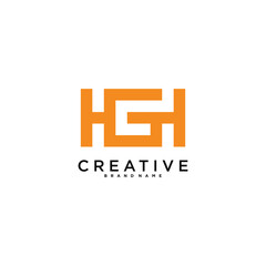 GH or HG letter logo design. Creative G H letter icon. Premium Vector