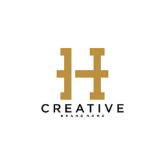 Abstract letter H logo design. Modern logo idea. Premium Vector