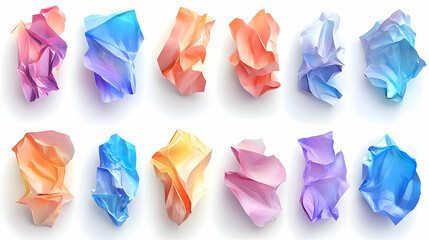 Colorful Crumpled Paper Texture Background
