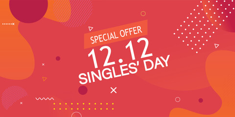 Abstract gradient singles day concept logo template