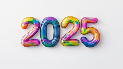 Naklejka premium 3D Font of text 2025 for new year 
