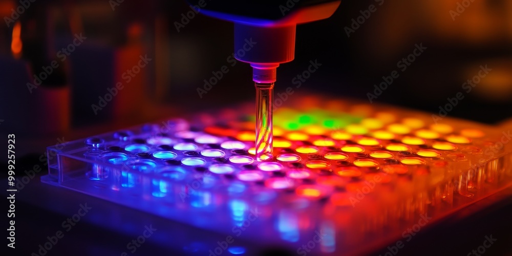 Poster a colorimetric assay in progress, with the intensity of color change indicating analyte concentration.