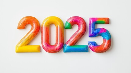 3D Font of text 2025 for new year 
