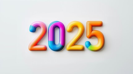 3D Font of text 2025 for new year 
