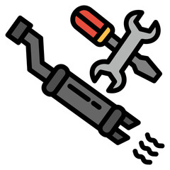 muffler, fumes, emission, pipe, noise