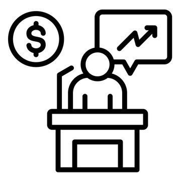 speaker giving financial growth speech clip art preview