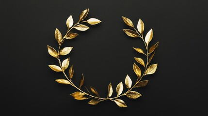 Fototapeta premium Laurel wreath with golden accents, perfect for celebrating success.