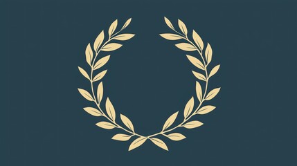 Obraz premium Stylized wreath icon for digital use, featuring a simple design for web or app interfaces.
