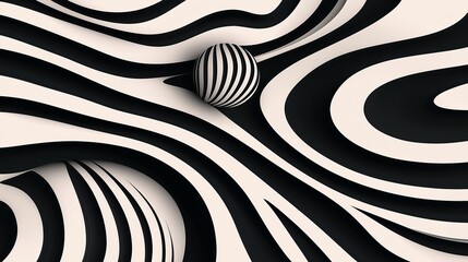 Wavy black lines forming a ripple effect pattern