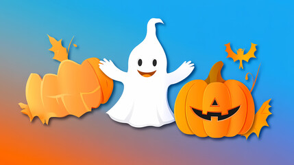 Halloween characters horror vector set design. Halloween character like grim reaper, ghost, pumpkin and Frankenstein.