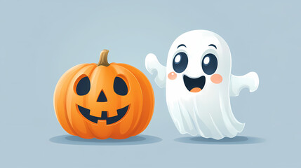 Halloween characters horror vector set design. Halloween character like grim reaper, ghost, pumpkin and Frankenstein.