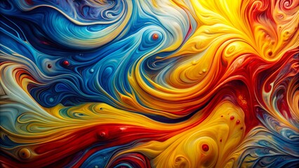 Fototapeta premium Abstract Fluid Art Swirling Colors In Liquid Symphony