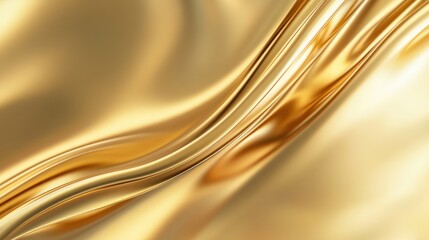 A smooth gold chrome background with a highly reflective surface and soft gradients