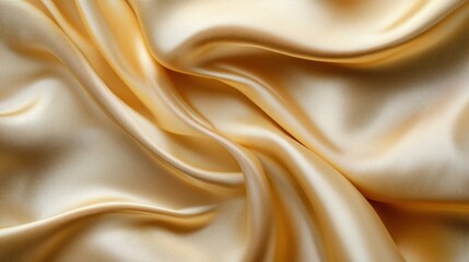 Obraz premium A soft gold silk fabric background with flowing folds and delicate shimmer