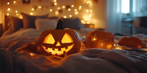 Cozy Halloween Nights: Jack-o-Lanterns and Fairy Lights Set the Magical Mood