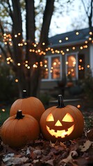 Cozy Halloween Nights: Jack-o-Lanterns and Fairy Lights Set the Magical Mood