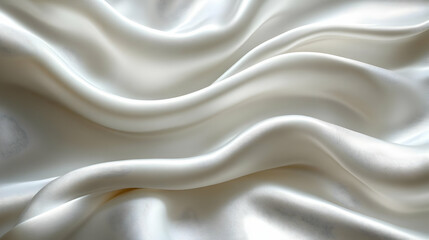 Obraz premium Elegant White Satin Fabric Draped and Flowing Smoothly
