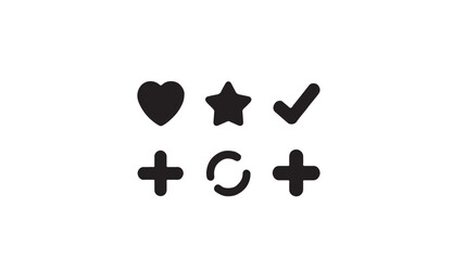 A vector silhouette image of a Black Filled Icons Set 