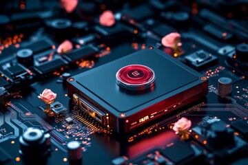 Obraz premium Encrypted hard drives and virtual private network (VPN) tools, ensuring anonymity and data protection, shown in a high-tech hacking environment