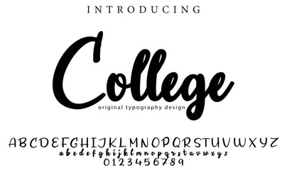 College Font Stylish brush painted an uppercase vector letters, alphabet, typeface