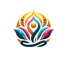 Obraz premium AI Generate of Colorful Abstract Yoga Pose. Vector, Logo, Symbol, Abstract.