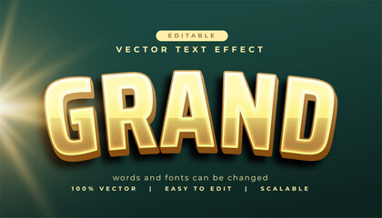 customizable 3d grand text effect in golden lettering