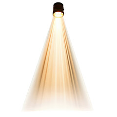 Light beam isolated on a white background, dynamic illumination effect.