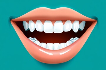 Naklejka premium Minimalist smile icon with clean teeth, representing dental hygiene and oral care in a modern, abstract design