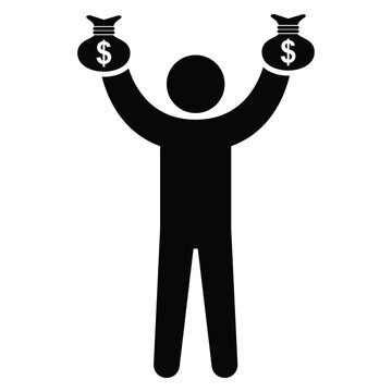 recommend clip art: Businessman, investor, loot icon