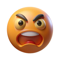 Anger emoji 3d cartoon style illustration