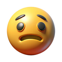 Fototapeta premium Boredom emoji 3d cartoon style illustration