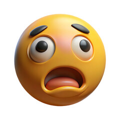 Fototapeta premium Fear emoji 3d cartoon style illustration