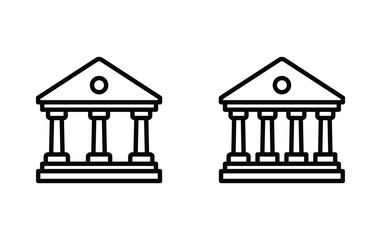 Bank building icon, Bank sign vector