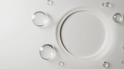 Floating bubbles against a white background