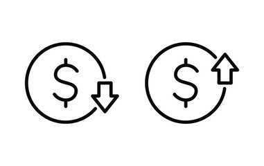 Cost reduction icon, Cost reduction sign vector	