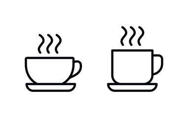 Coffee cup icon, Coffee cup sign vector	