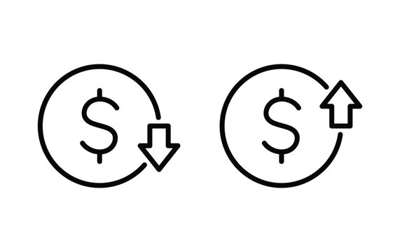 Cost reduction icon, Cost reduction sign vector	